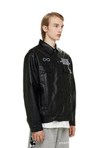 Old Order Crocodile Pattern PU Leather Jacket