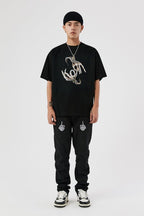 Antidote Skeleton Hands Embroidered Slim Trousers