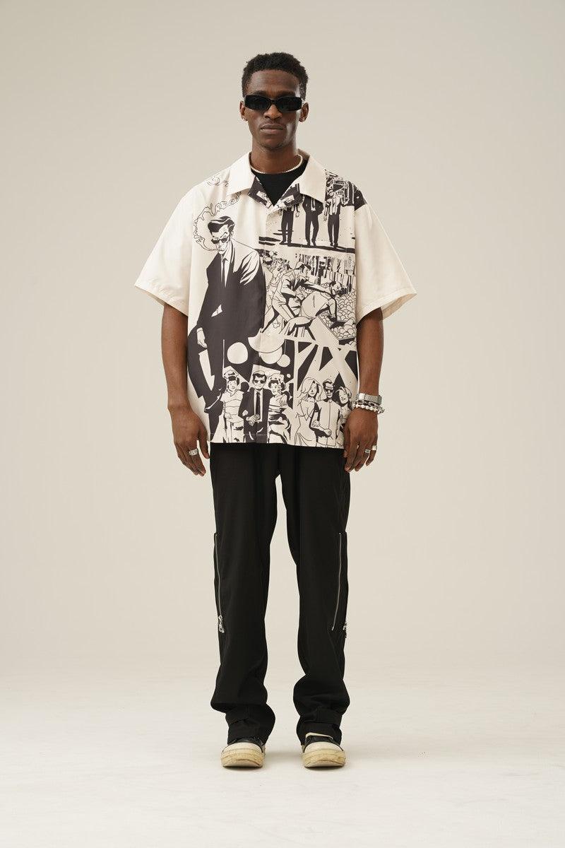 Empty Reference Killer Print Retro Cuban Shirt