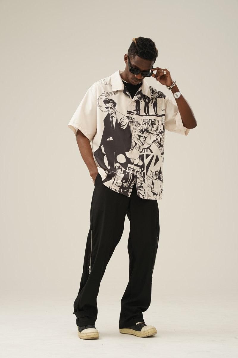 Empty Reference Killer Print Retro Cuban Shirt