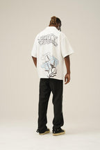 Empty Reference Hand Drawn Flowers Cuban Shirt