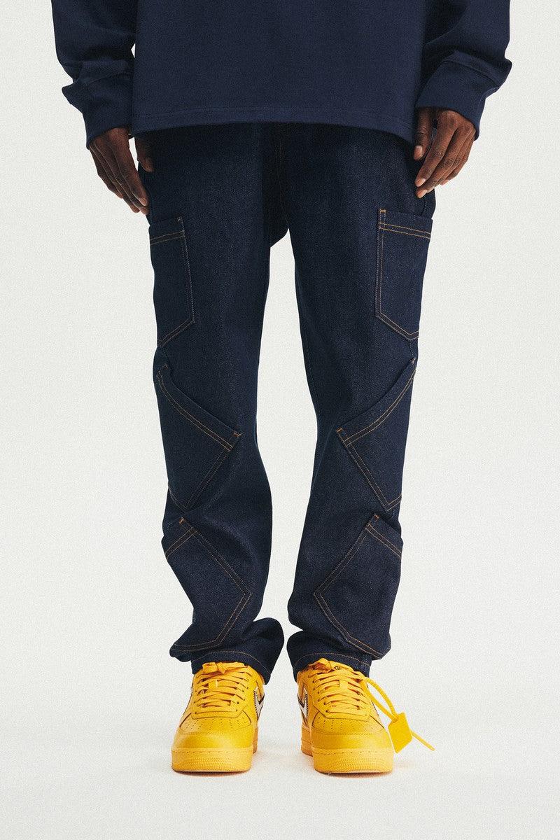 Multi Pocket Washed Jeans