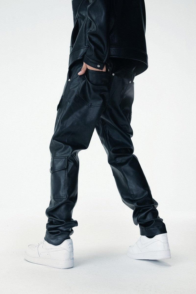 Antidote Multi-Pocket PU Leather Trousers - UK Only