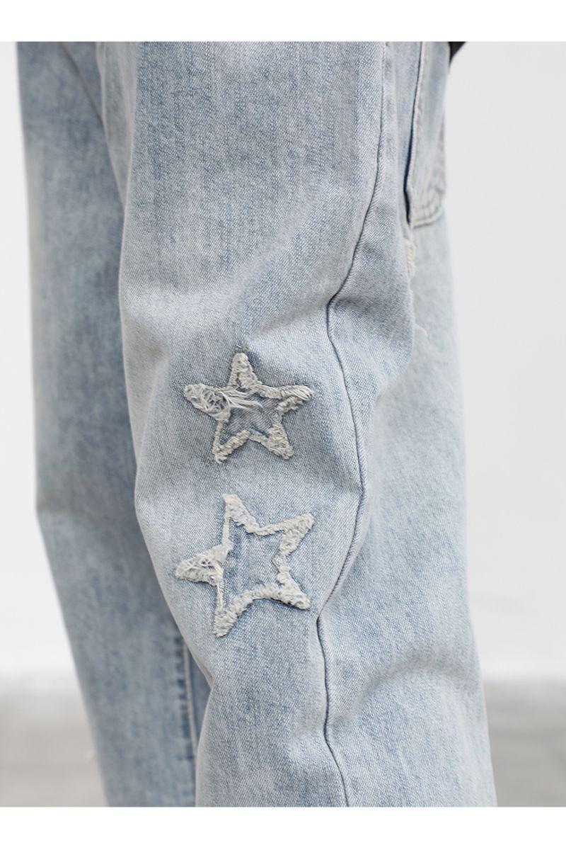 CZ Stars Patches Flared Jeans - UK Only