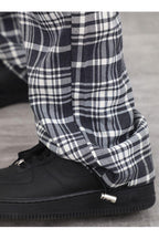 CZ Plaid Loose Straight Trousers