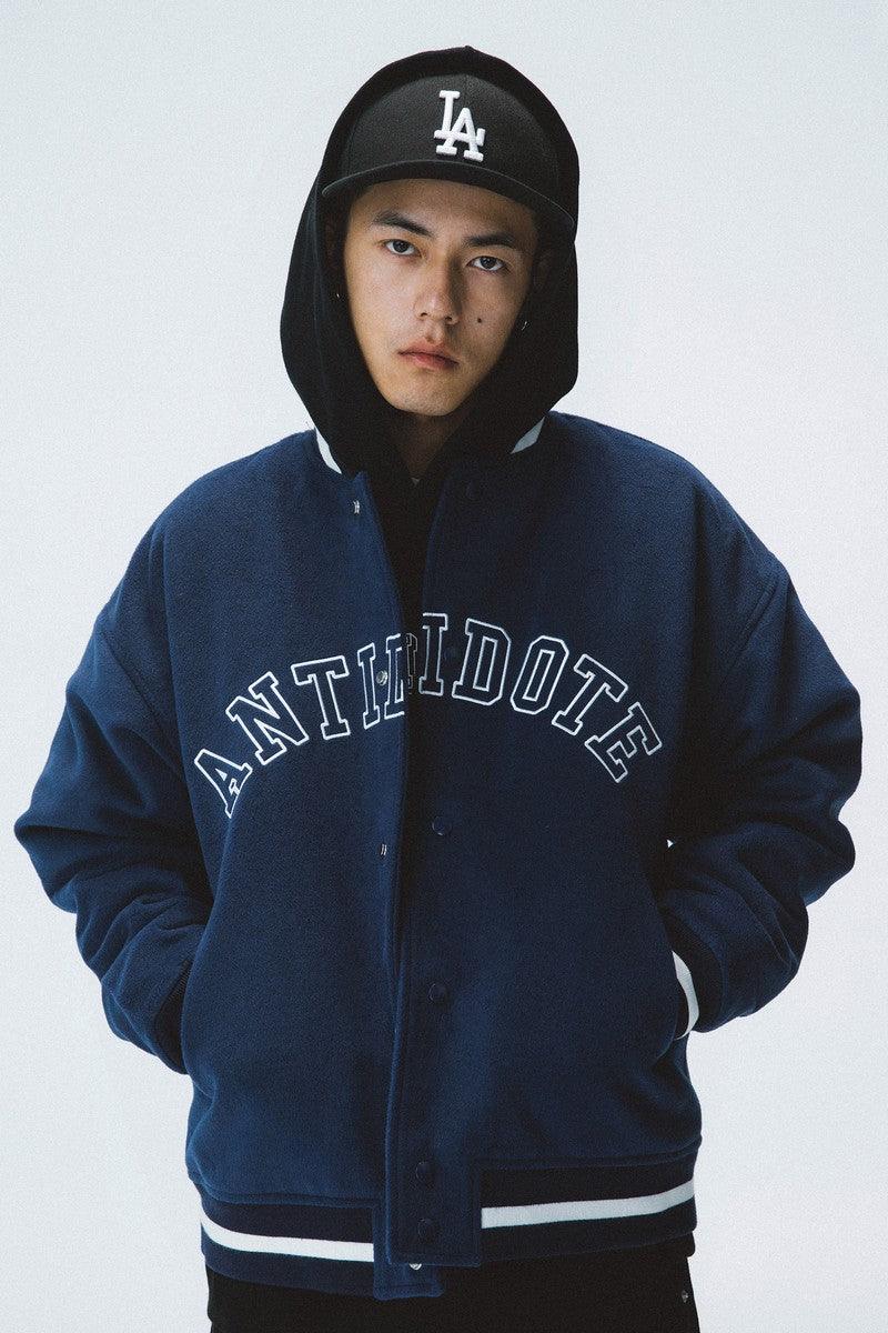 Antidote Embroidered Logo Baseball Jacket