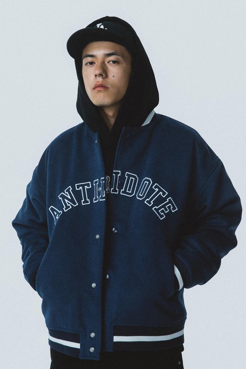 Antidote Embroidered Logo Baseball Jacket