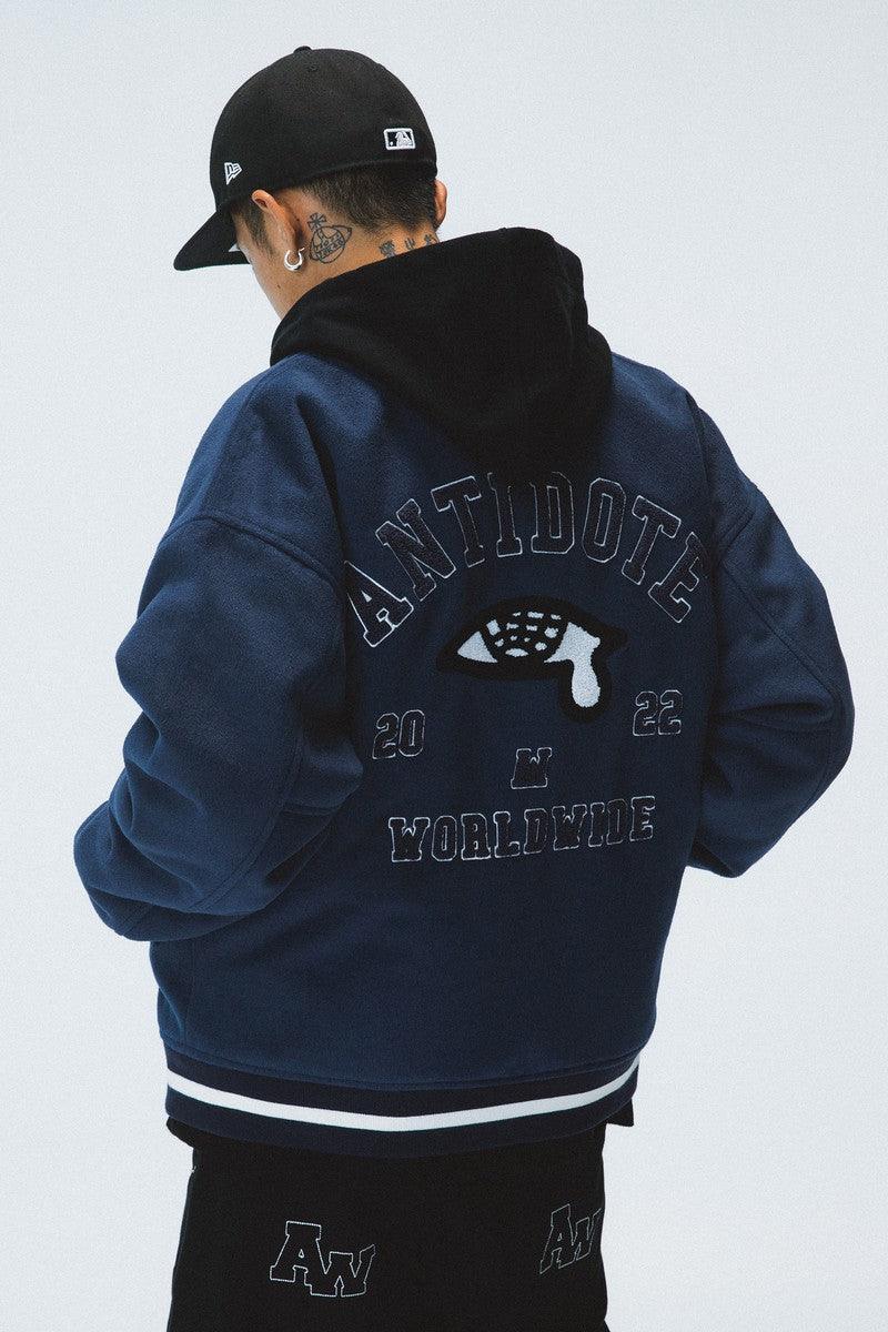 Antidote Embroidered Logo Baseball Jacket