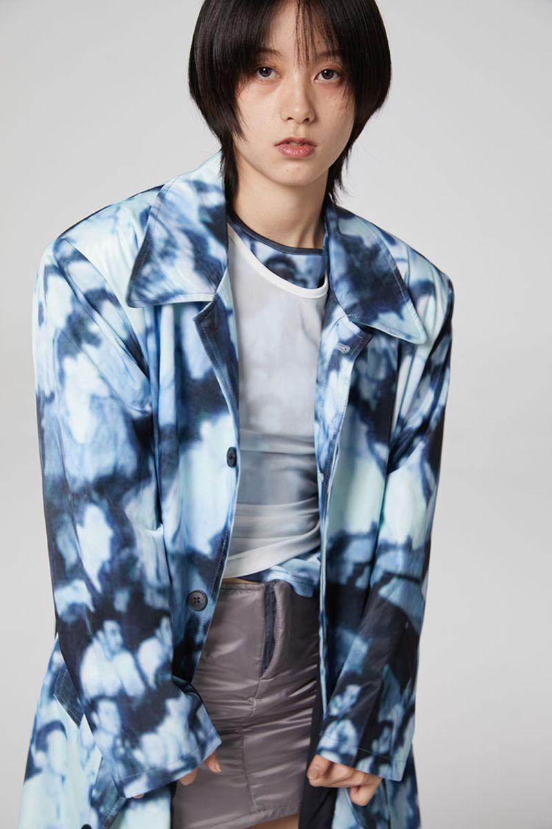 CZ Faces Printed Coat