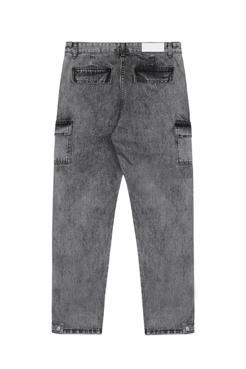 CZ Dark Buttons Cargo Jeans
