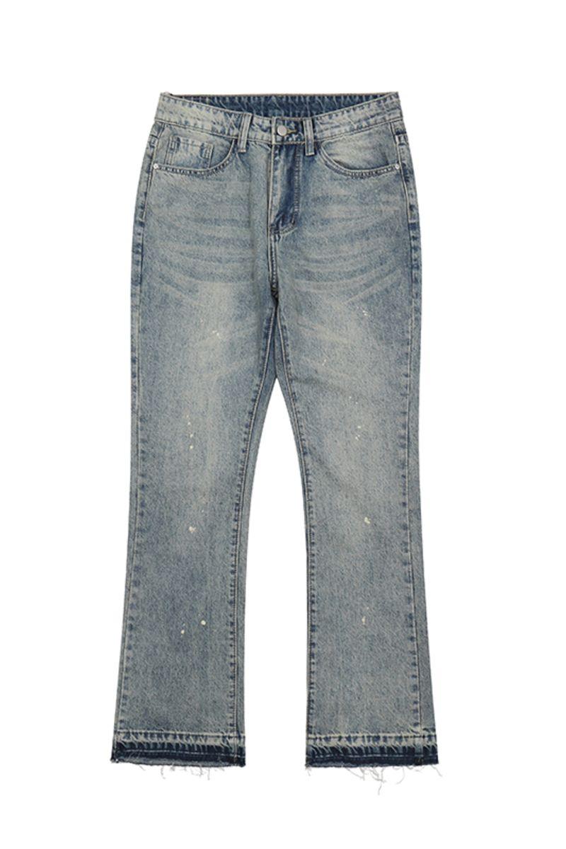 CZ Washed Straight Flared Jeans