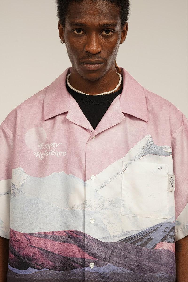 Empty Reference Mountains Print Cuban Shirt