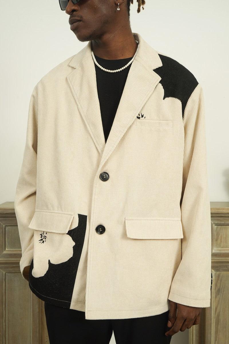 Empty Reference Flower Corduroy Suit Jacket