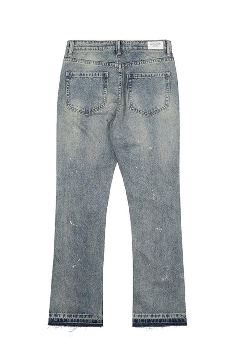 CZ Washed Straight Flared Jeans