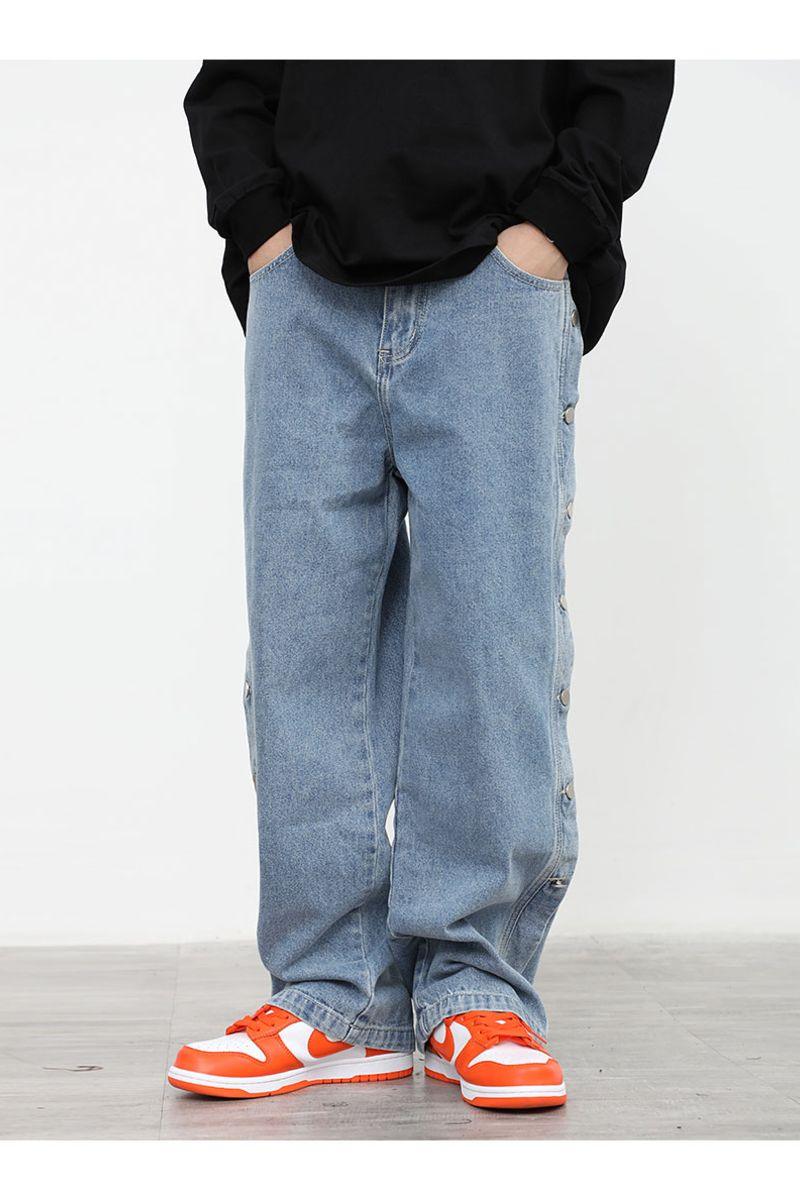 CZ Washed Button Jeans