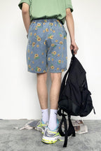 CZ Sunflower Printed Jeans Shorts