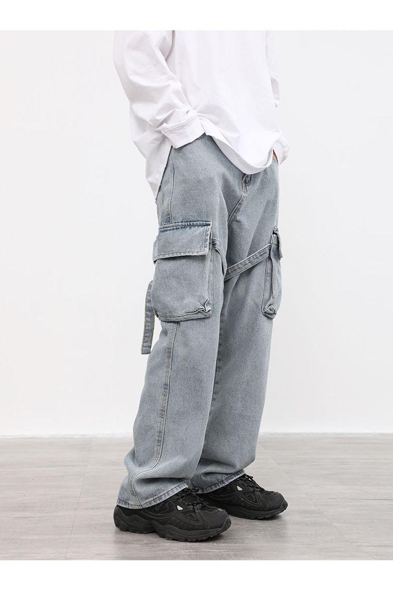 CZ Washed Straps Cargo Jeans