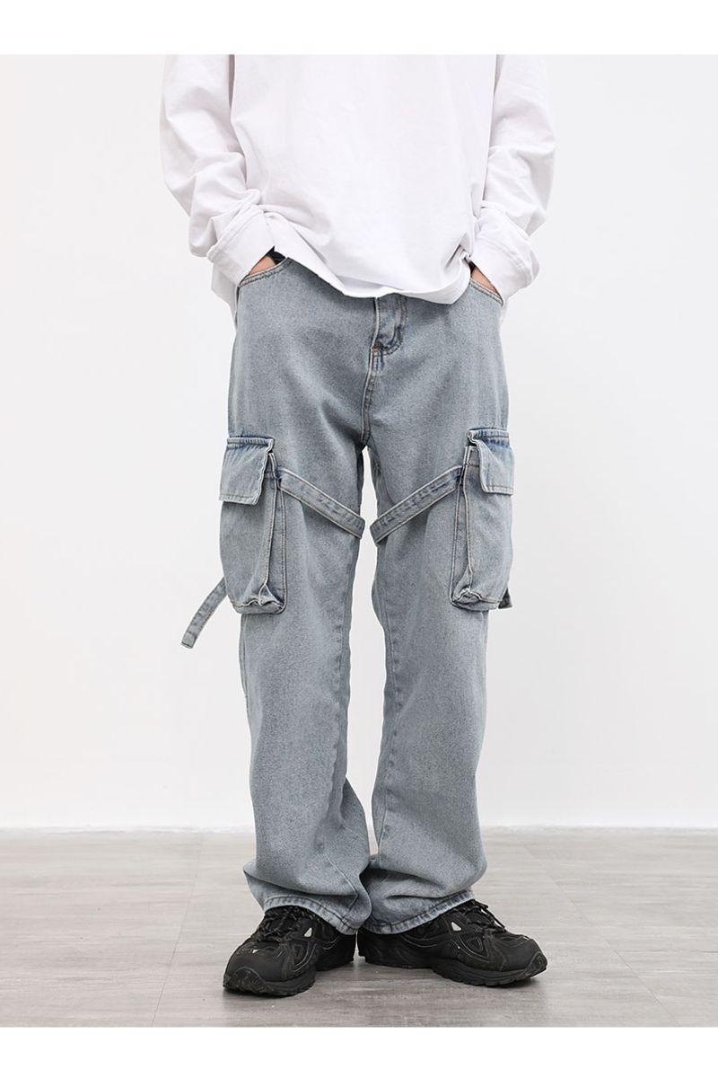 CZ Washed Straps Cargo Jeans