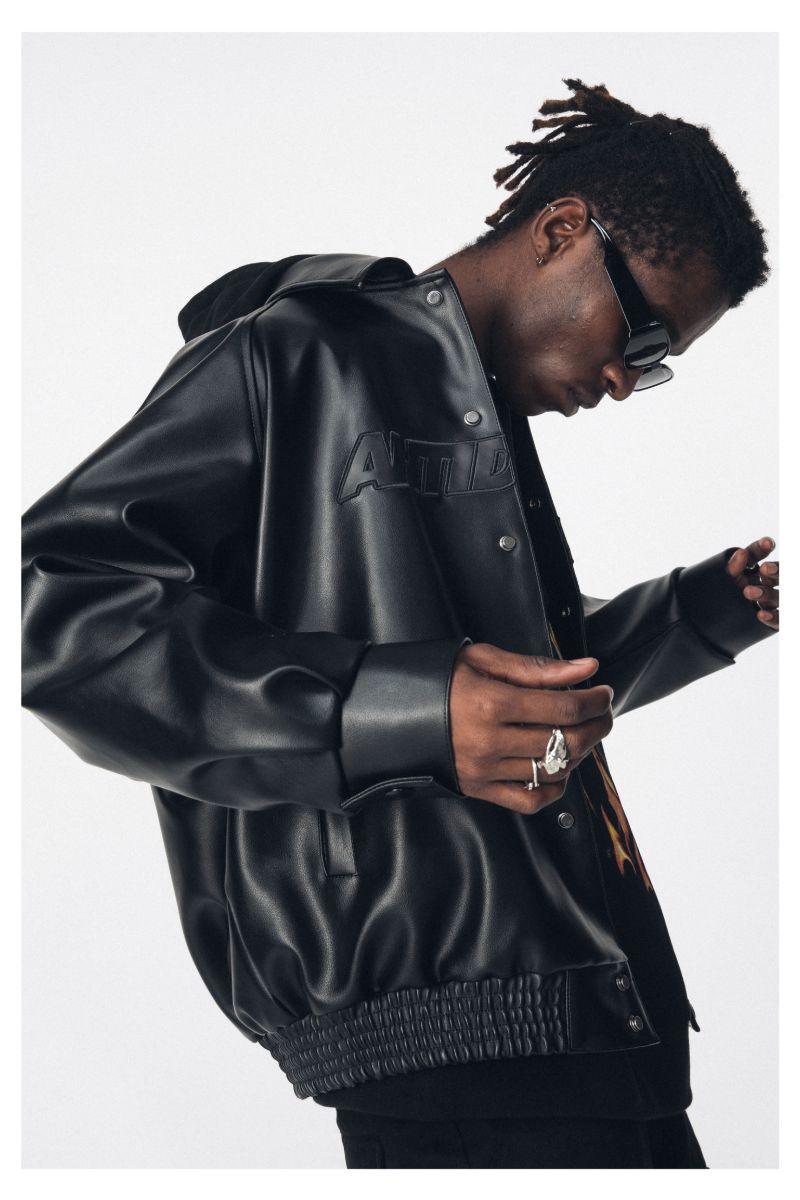 Antidote WTF Logo PU Leather Jacket