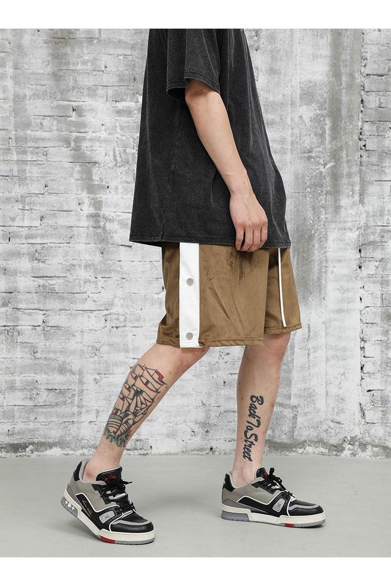 CZ Velvet Buttons Shorts