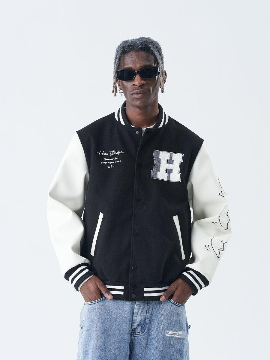 H/C Embroidered Broken Hearts Varsity Jacket - UK Only