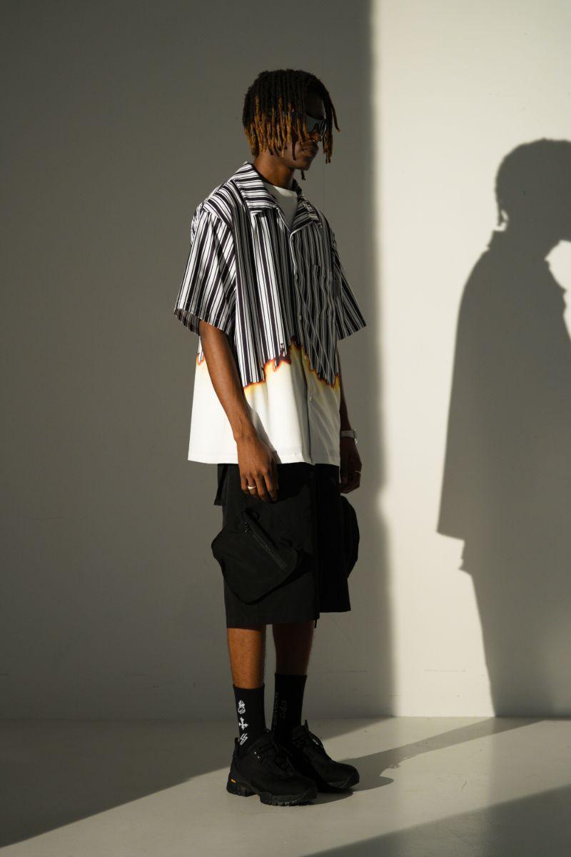 Empty Reference Burning Striped Cuban Shirt