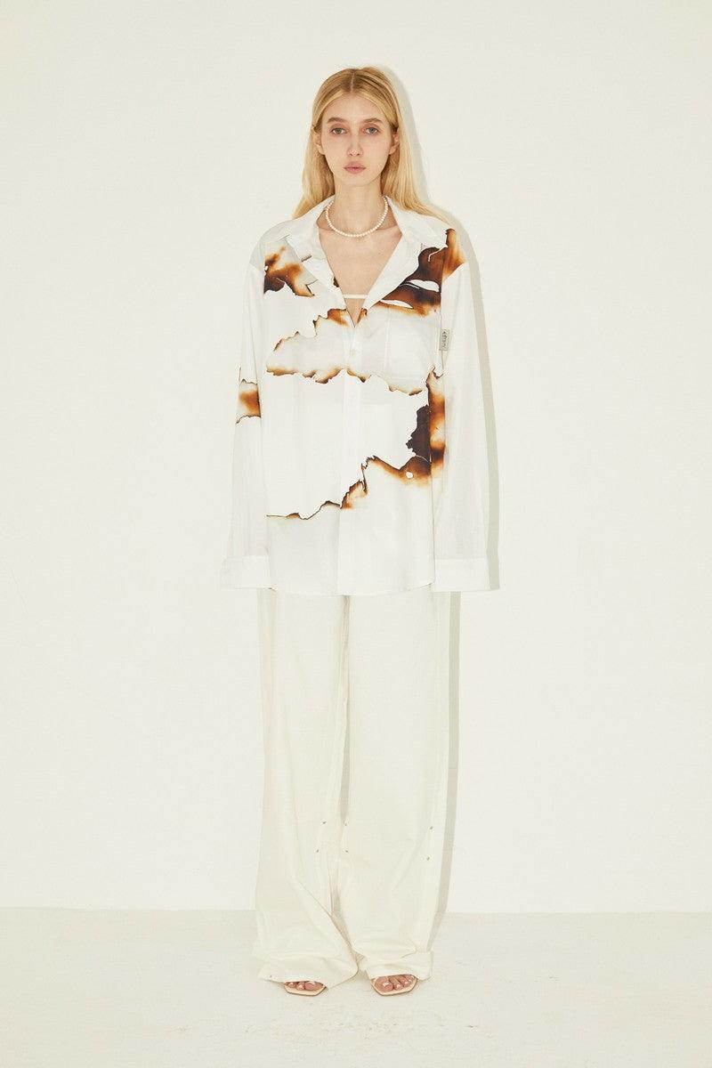 Empty Reference Burning Print L/S Shirt