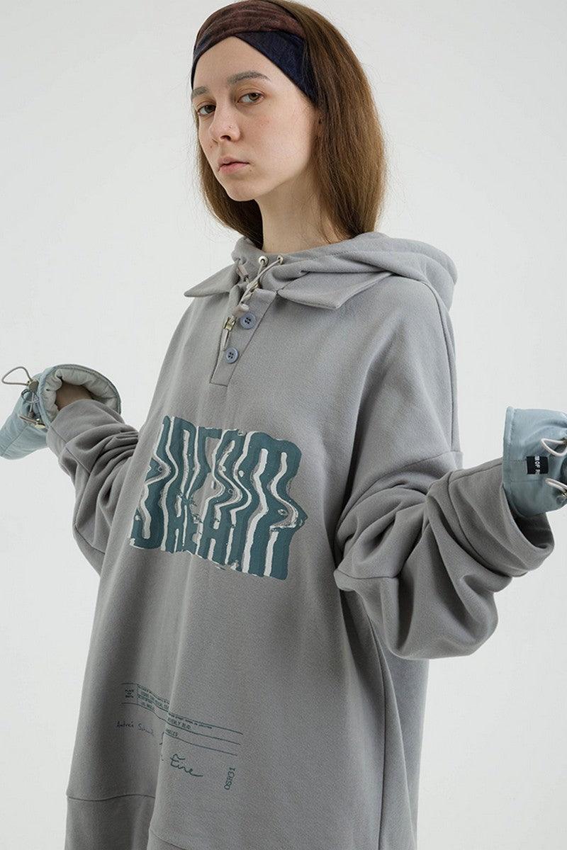 Center of Rotation Stitched Polo Hoodie