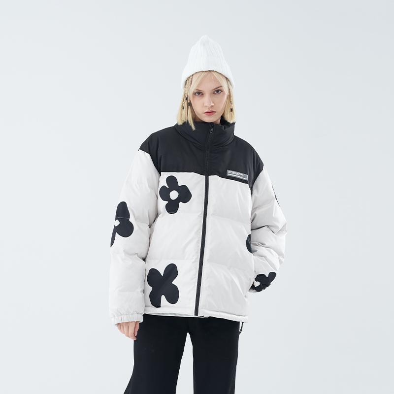 Handpainted Flowers Down Jacket - EU Only