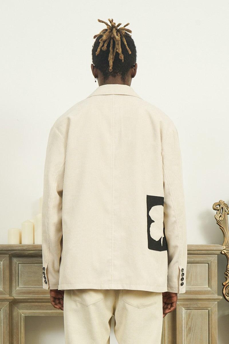 Empty Reference Flower Corduroy Suit Jacket