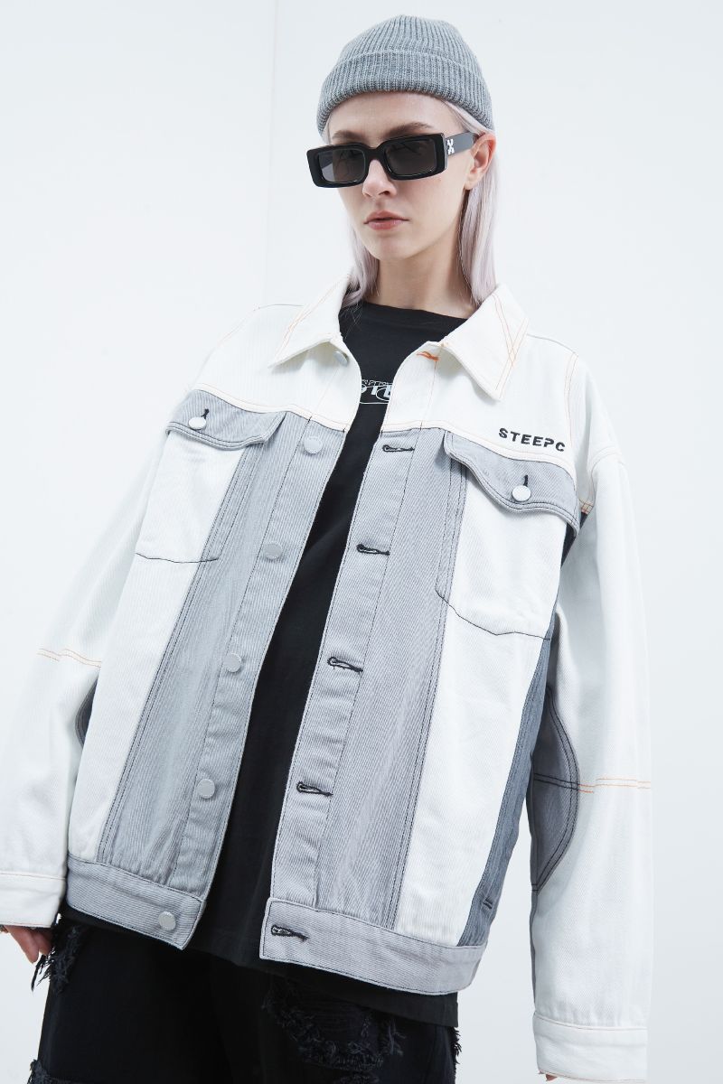 STEEPC Embroidered Logo Jeans Jacket