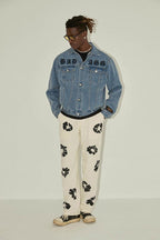 Empty Reference Logo Print Corduroy Trousers