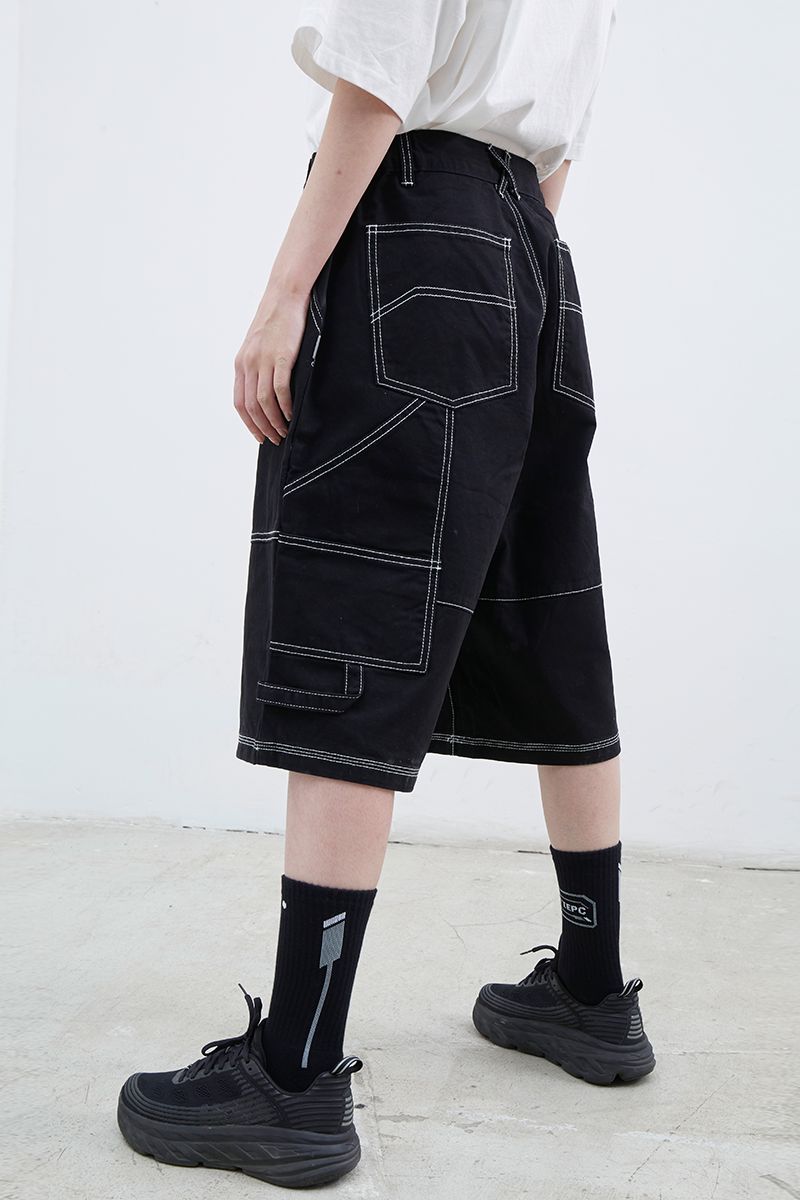 STEEPC Structure Stitching Jeans Shorts