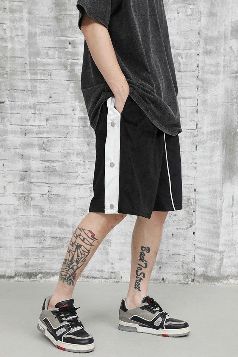 CZ Velvet Buttons Shorts