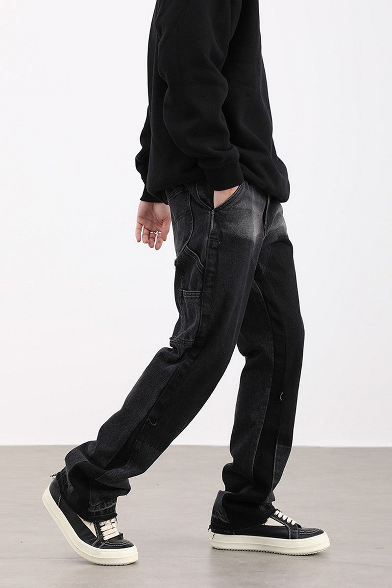 CZ Stitched Loose Straight Jeans