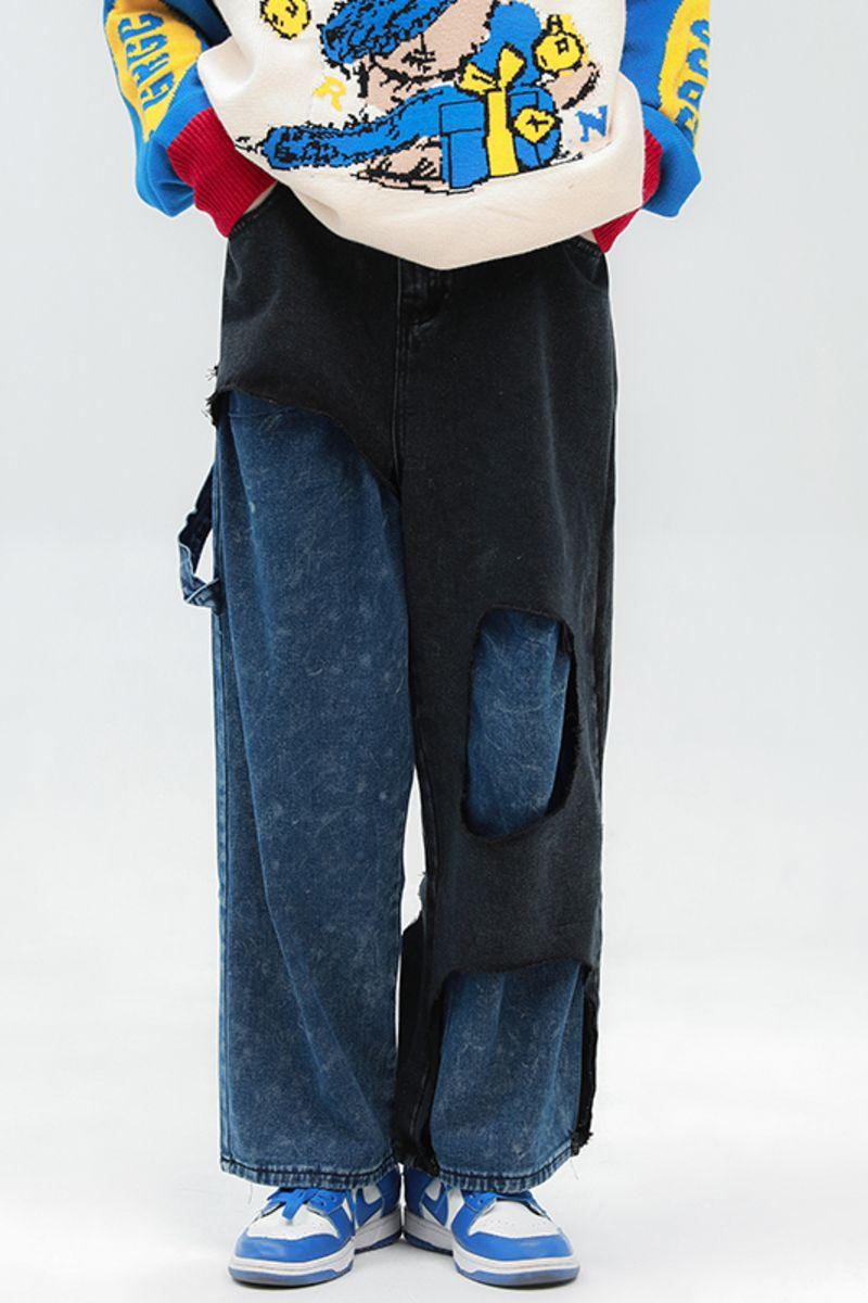 CZ Ripped Washed Jeans