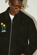 Empty Reference Smiley Print Fleece Jacket