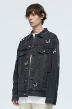 Old Order Butterfly Embroidered Jeans Jacket