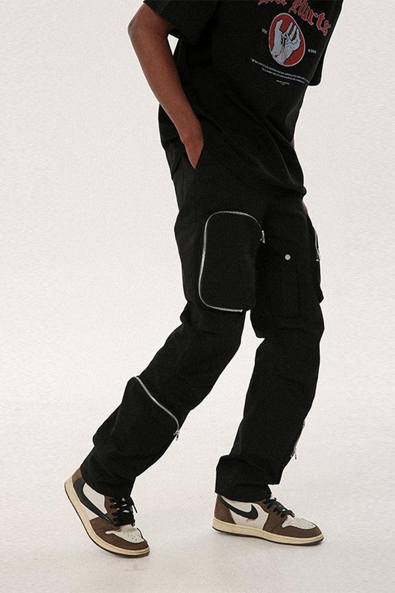 F&F Large Pockets Zipper Trousers