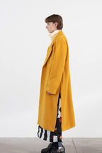Mix7 Printed Yellow Woolen Coat