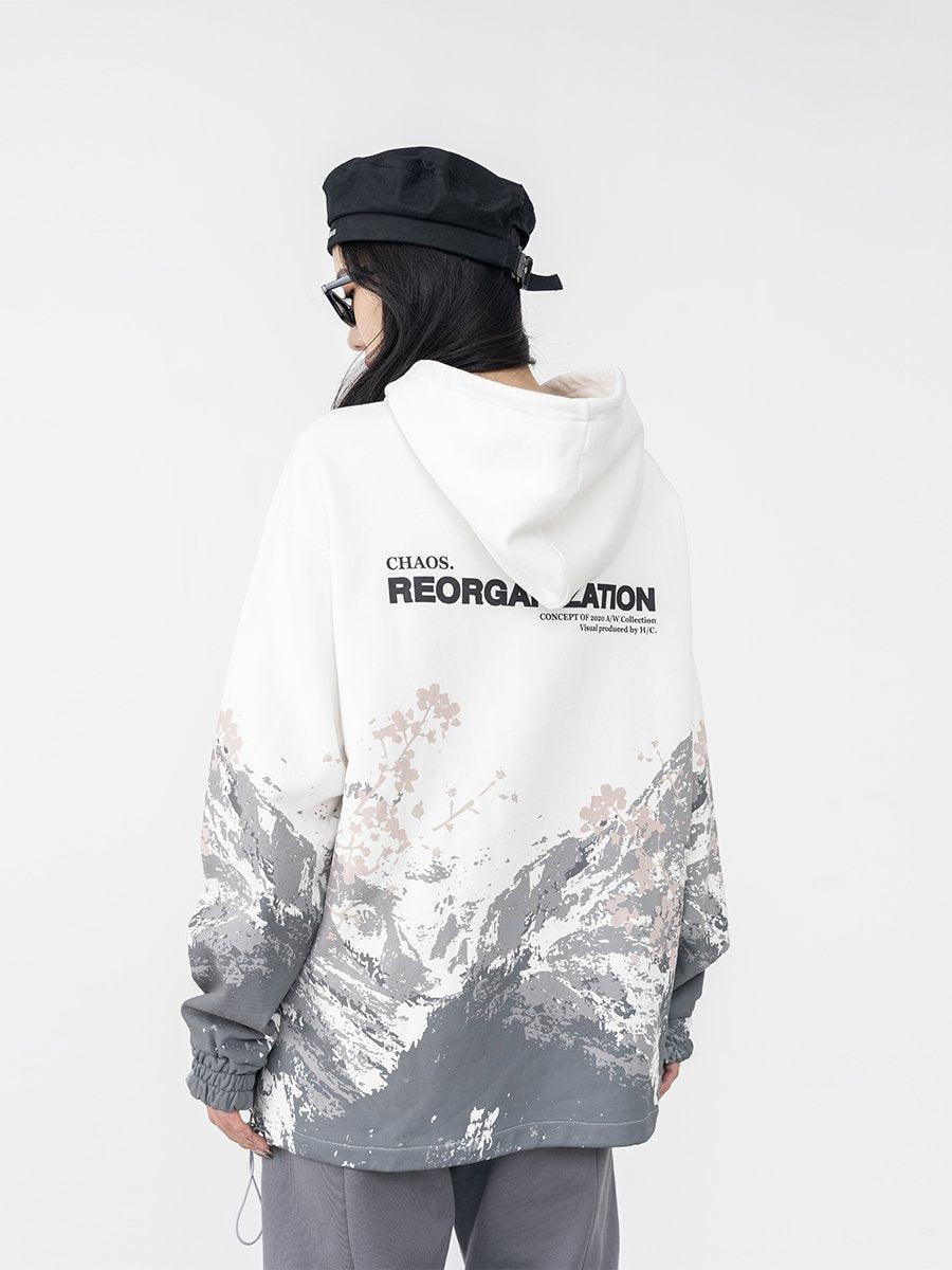 H/C Mountain Flowers Printed Hoodie - UK Only