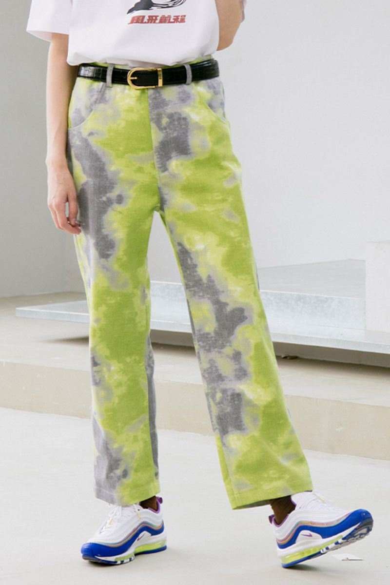 Mix7 Green Tie Dyed Trousers - UK Only