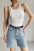 CZ Loose Distressed Jeans Shorts