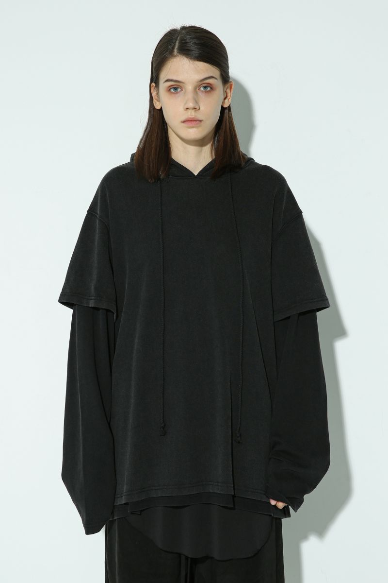 Unknown World Layered Washed Hoodie
