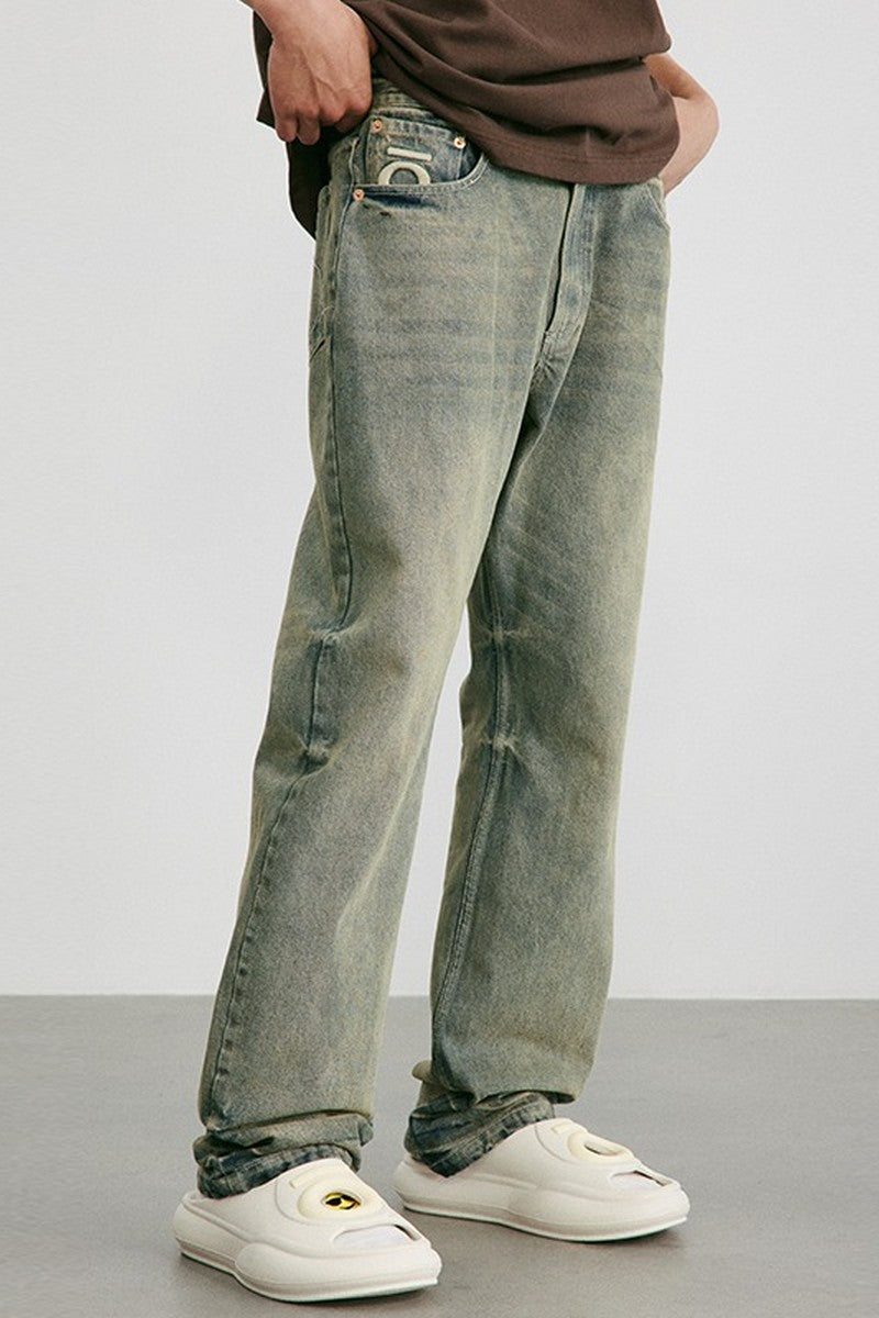OO Washed Logo Loose Jeans