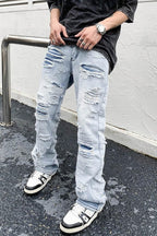 CZ Distressed Flared Jeans