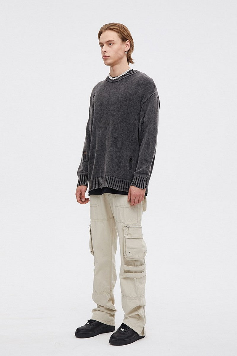 CZ Distressed Retro Sweater