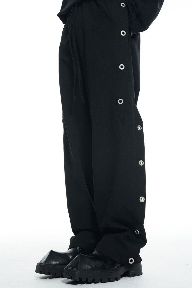 BNP Metal Rings Breasted Straight Pants - UK Only