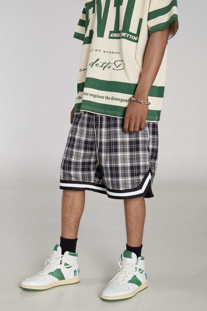 STEEPC Checkered Drawstrings Shorts