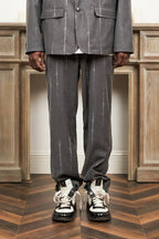 Empty Reference Thorn Print Straight Trousers